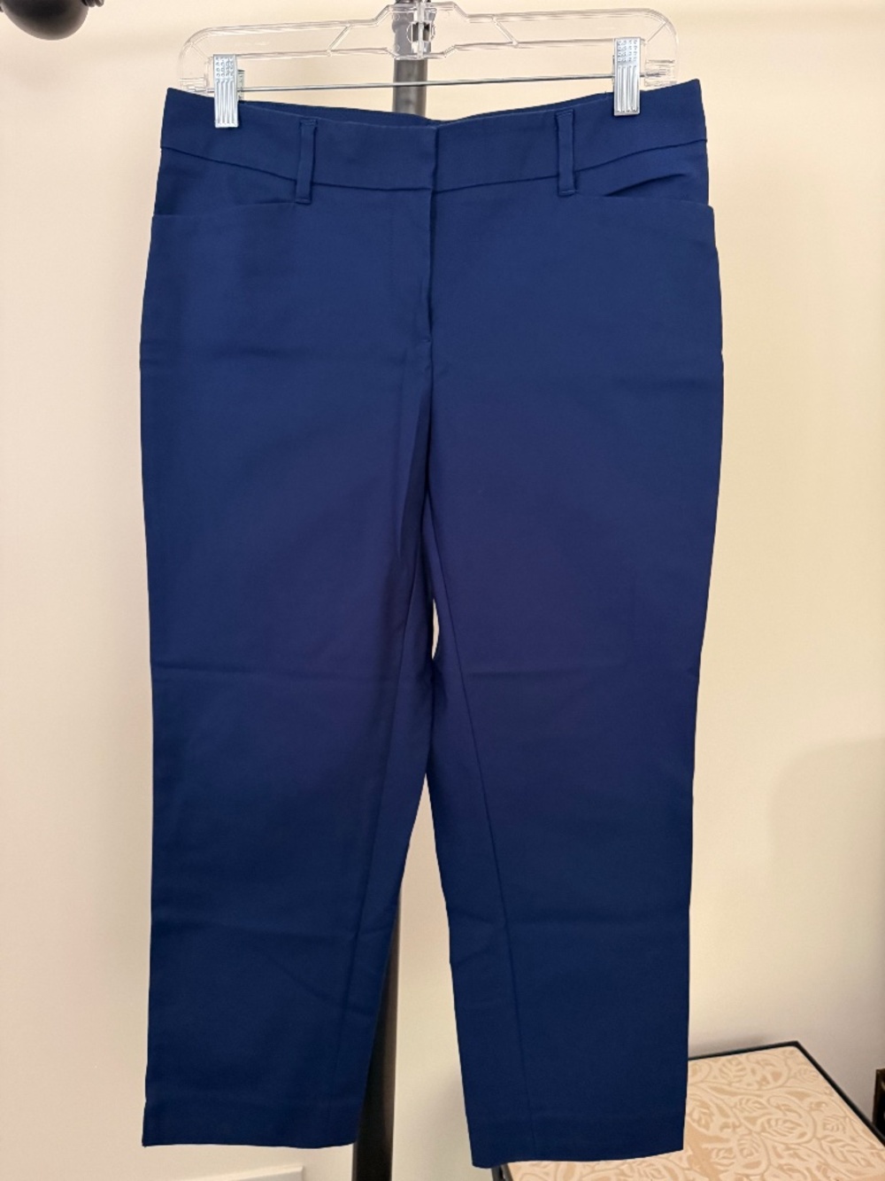 White House Black Market Navy Blue Elle Slim Ankle Dress Crop Pants